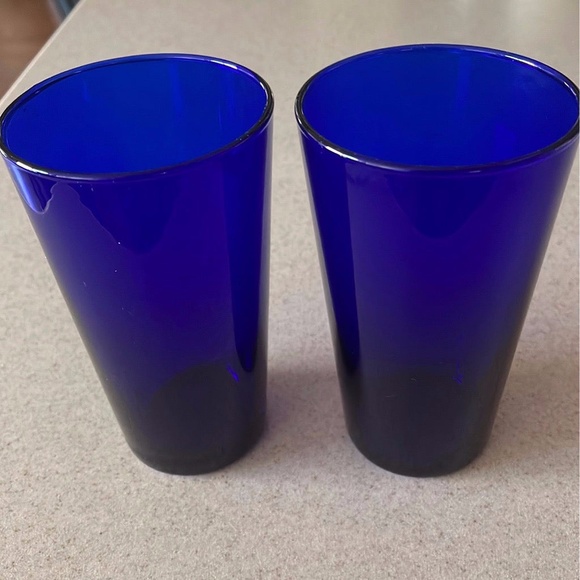 Dining Vintage Libbey Cobalt Blue Drinking Glasses Set Of 2 Poshmark